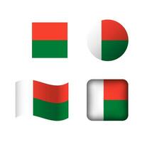 vektor madagaskar nationell flagga ikoner uppsättning