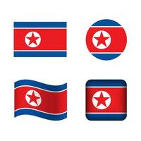 Vektor Norden Korea National Flagge Symbole einstellen