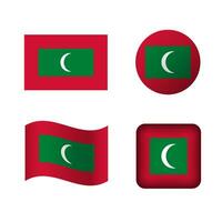 Vektor Malediven National Flagge Symbole einstellen