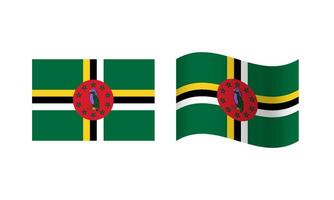 Rechteck und Welle Dominica Flagge Illustration vektor