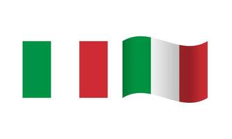 Rechteck und Welle Italien Flagge Illustration vektor
