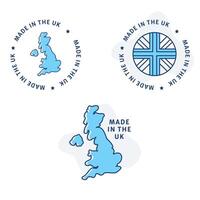 ein Symbol präsentieren ein kreisförmig Vereinigtes Königreich Produkt Siegel, Hervorheben britisch gemacht Produkte, britisch Exzellenz, und das Zertifizierung von Vereinigtes Königreich Herstellung. vektor