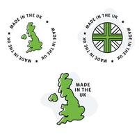 ein Symbol mit ein kreisförmig gemacht im das Vereinigtes Königreich Abzeichen, betonen britisch Herstellung, das Zertifizierung von britisch Produktion, und das Anerkennung von Vereinigtes Königreich Handwerkskunst. vektor