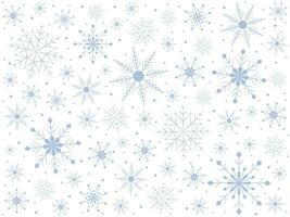 Weiß Hintergrund mit Blau Schneeflocken. Vektor Illustration zum Flyer, Banner, Karten, Poster, Design. Weihnachten und Neu Jahr.