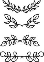 hand dragen prydnad delare samling, hand dragen ClipArt, gränser ClipArt design element, klotter avdelare, hand dragen linje gränser, blad design, årgång ornament, dekoration element vektor