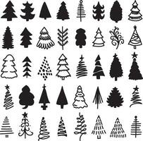 jul träd översikt, jul ornament svg, träd jul svg, jul ClipArt, tall träd ClipArt, jul träd bunt vektor