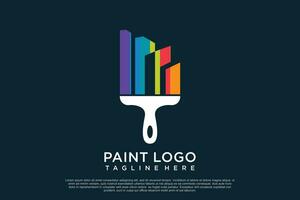 måla logotyp design mall med kreativ unik begrepp premie vektor