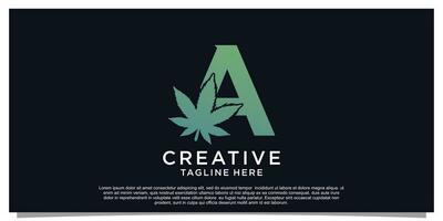 Logo Design Initiale Brief zum Geschäft mit Cannabis Konzept Prämie Vektor