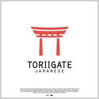 japanisch torii Tor Logo Design Vorlage mit kreativ Konzept Prämie Vektor