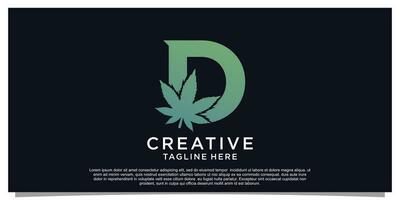 Logo Design Initiale Brief zum Geschäft mit Cannabis Konzept Prämie Vektor