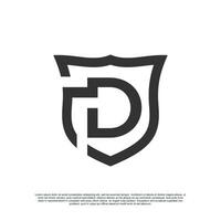 logotyp design första brev med skydda för företag kreativ begrepp premie vektor