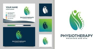 Physiotherapie Logo Design Vorlagen kreativ Konzept Prämie Vektor