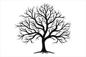 svart träd ClipArt silhuett vektor skärande och silhuett vektor