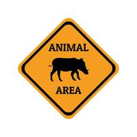 vildsvin gris djur- varning trafik tecken platt design vektor illustration
