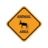 Antilope Hirsch Tier Warnung der Verkehr Zeichen eben Design Vektor Illustration