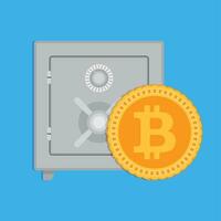 ackumulation bitcoin kapitalisering. vektor bitcoin valuta virtuell, crypto bank illustration