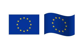 rektangel och Vinka europeisk union flagga illustration vektor