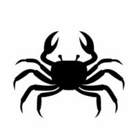 krabba silhuett vektor. krabba silhuett kan vara Begagnade som ikon, symbol eller tecken. krabba ikon vektor för design av hav, undervattenskablar eller marin