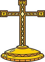 kristen altare korsa tecknad serie färgad ClipArt vektor