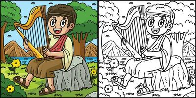 kristen David spelar de harpa illustration vektor