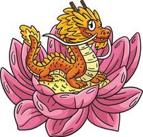 Jahr von das Drachen klein Drachen Blume Clip Art vektor