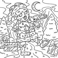 Zombie im Santa Outfit Färbung Seiten zum Kinder vektor