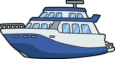 Yacht Fahrzeug Karikatur farbig Clip Art Illustration vektor