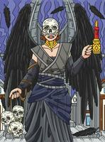 Halloween Engel von Tod farbig Karikatur vektor