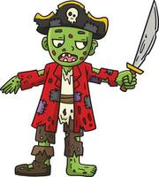 Pirat Zombie Karikatur farbig Clip Art Illustration vektor