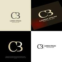 cb första modern lyx logotyp mall för företag vektor