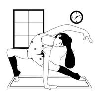 trendig stretching yoga vektor