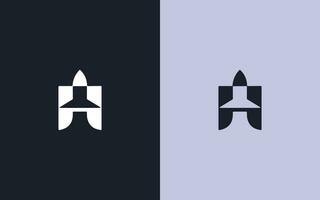 h Brief Rakete Logo Design vektor