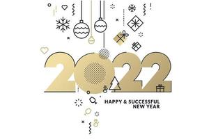 Frohes neues Jahr 2022 Grußkarte vektor