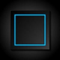 schwarz abstrakt Platz gestalten mit Neon- glühend Beleuchtung Technik Hintergrund vektor
