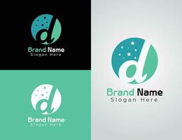 Brief d Logo Design oder minimal Logo Vektor