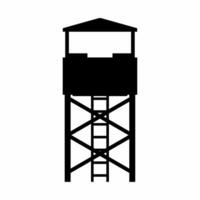 Wachturm Silhouette Vektor. bewachen Turm Silhouette können Sein benutzt wie Symbol, Symbol oder unterzeichnen. bewachen Post Symbol Vektor zum Design von Militär, Sicherheit oder Verteidigung