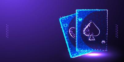 Pokerkarte Low Poly Wireframe Mesh vektor
