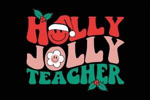 Stechpalme lustig Lehrer Weihnachten Hemd Design vektor