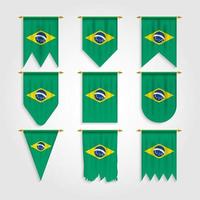 Brasiliens flagga i olika former, Brasiliens flagga i olika former vektor