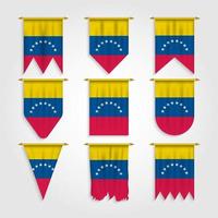 venezuela flagga i olika former vektor