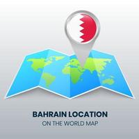 Standortsymbol von Bahrain auf der Weltkarte, runde Pin-Symbol von Bahrain vektor