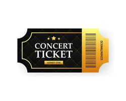 Fahrkarte Konzert Einladung, zeigen, Coupon, Fahrkarte, bestehen Eintritt Eintrag Eingang. vektor