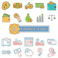 uppsättning av finansiera ikoner vektor