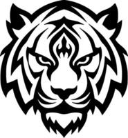 tiger, svart och vit vektor illustration