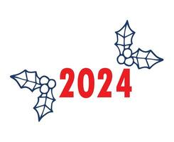 2024 Neu Jahr Urlaub abstrakt Blau und rot Grafik Design Vektor Logo Symbol Illustration