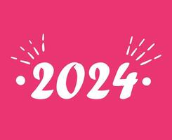 2024 Neu Jahr Urlaub abstrakt Weiß Grafik Design Vektor Logo Symbol Illustration mit Rosa Hintergrund