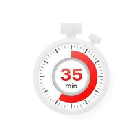 de 35 minuter timer. stoppur ikon i platt stil. vektor