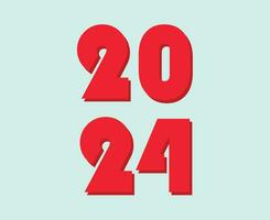 2024 Neu Jahr Urlaub abstrakt Grafik Rosa Design Vektor Logo Symbol Illustration mit cyan Hintergrund