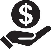 Geld Symbol auf das Hand Vektor Silhouette Illustration 5