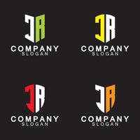 alfabet brev rj eller jr företag logotyp design vektor